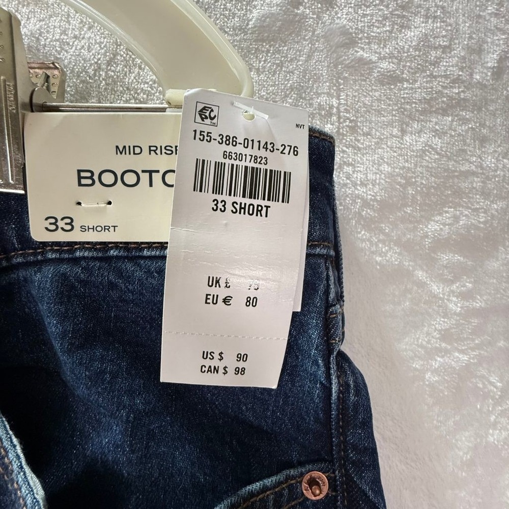 Abercrombie & Fitch Mid Rise Bootcut Jeans Womens 33 Short Dark Wash Stretch NWT - Picture 6 of 11